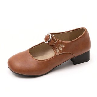 mary janes blue summer low heel vintage women shoes