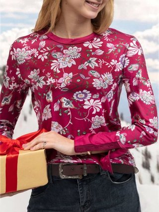 red boho shirt