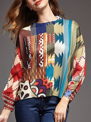 Multicolor Casual Shift Knitted Crew Neck Sweaters Justfashionnow