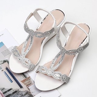 white summer sandals with heel