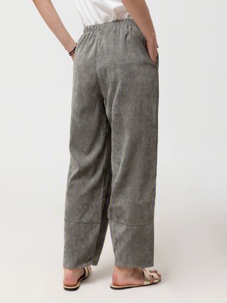 summer pockets striped casual capri pants