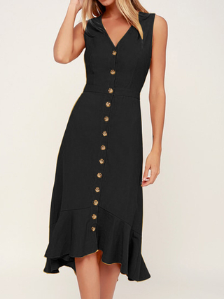 Justfashionnow Summer Dresses Sundress Daily V Neck Sleeveless