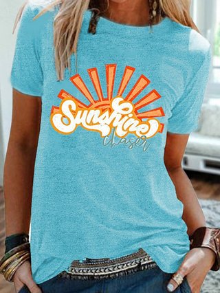 Printed Short Sleeve Casual Crew Neck T Shirts Justfashionnow Com