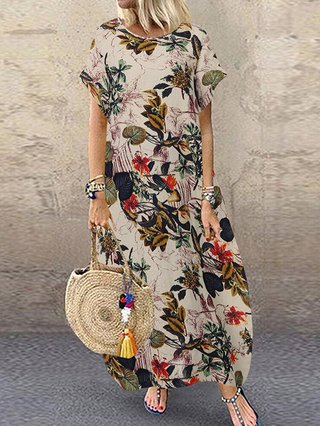 short sleeve boho dress