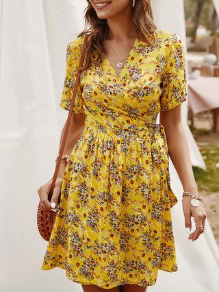 casual floral mini dress