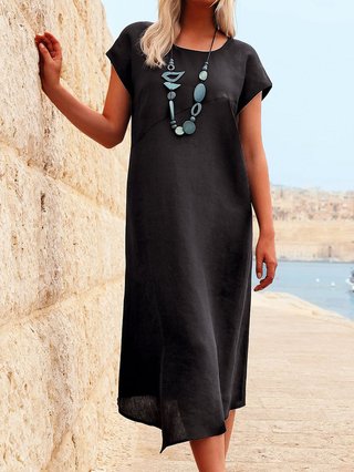 women's short sleeve midi dress