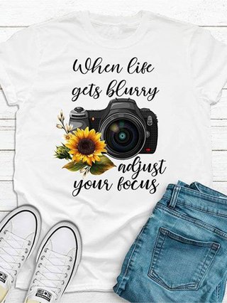 White Short Sleeve Floral Print Crew Neck T Shirts Justfashionnow