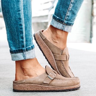 leather slip on sandals