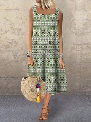 square neck summer dress