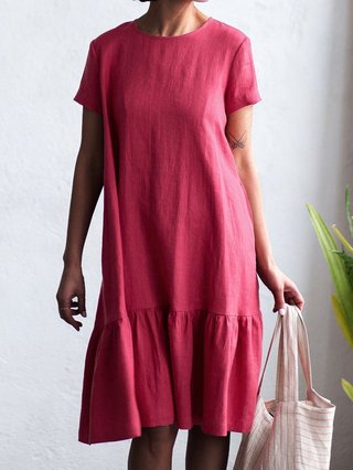 Justfashionnow Sundress 1 Casual Dresses Daily Round Neck Boho Short Sleeve Dresses