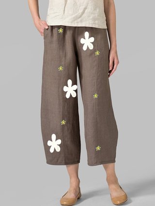 Navy Blue Cocoon Casual Cotton Blend Pockets Pants Justfashionnow