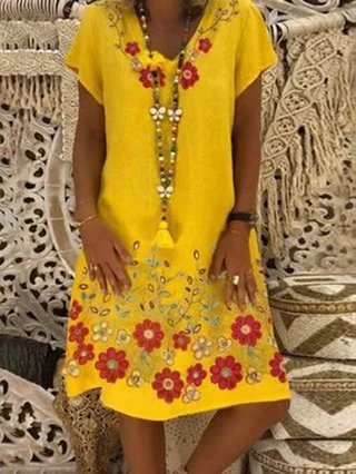 yellow short sundress