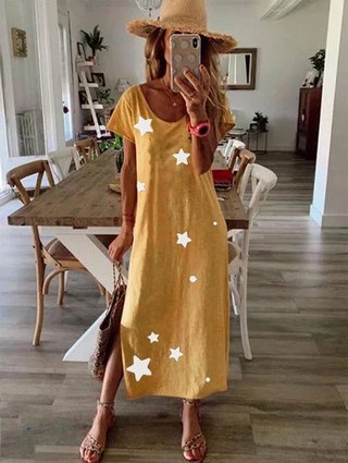 Justfashionnow Summer Dresses 1 Shirt Dress Daily Shift Crew Neck