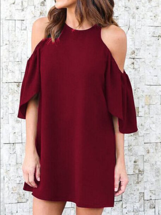 Justfashionnow Summer Dresses Sundress Casual Halter Short Sleeve