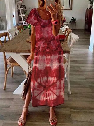 red tie dye dress