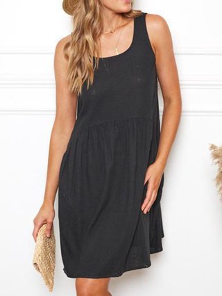 Justfashionnow Shirt Dress 1 Sundress Holiday Shift Crew Neck