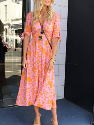 orange holiday dress