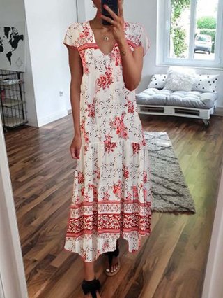 short sleeve maxi casual dresses