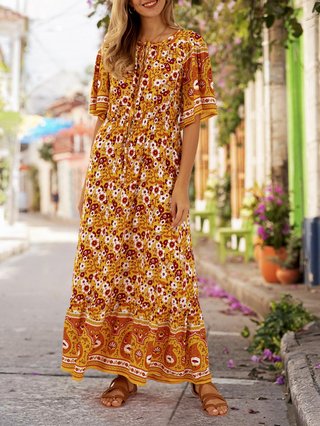 ethnic yellow dress