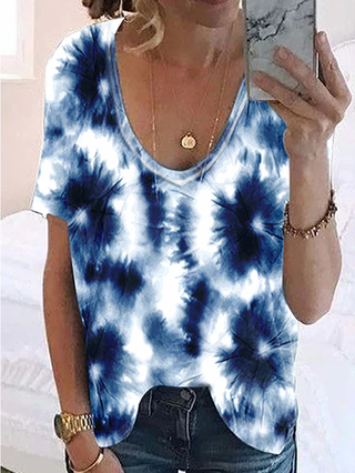 Ombre Tie Dye Short Sleeve T Shirts Justfashionnow