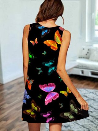 Justfashionnow Sundress Vintage Dresses Going Out Crew Neck