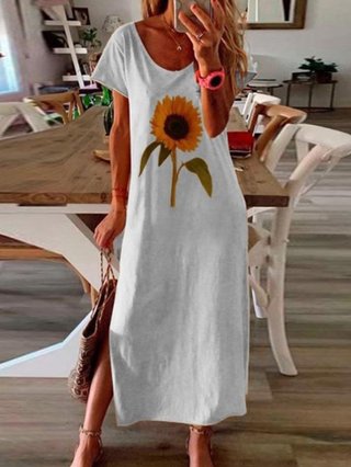 boho sunflower dress