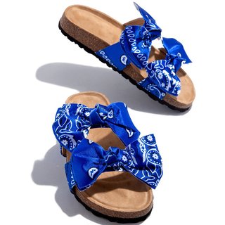 blue satin slippers