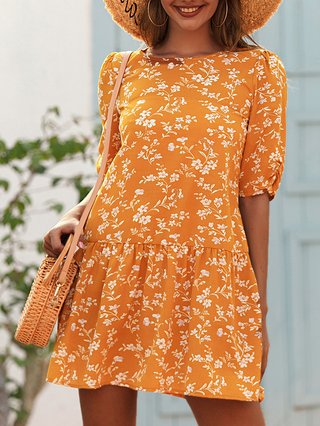 short yellow floral dress