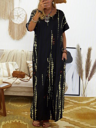 short sleeve tie dye maxi dress