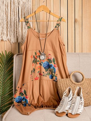 Anama USA Rust Colored Romper Curtsy Anama USA Rust Colored Romper Curtsy