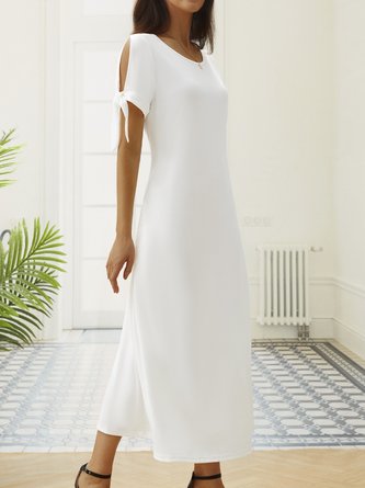 Plain Casual Crew Neck Dress