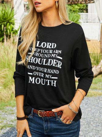 JFN Crew Neck Letter Daily Sweatshirt