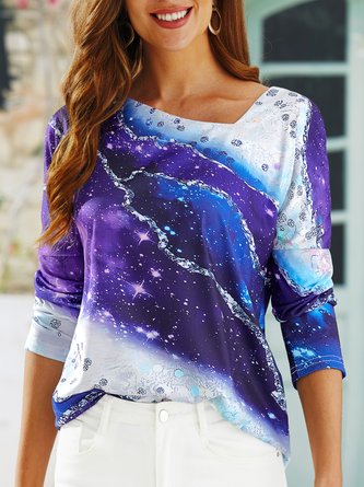Casual Abstract Print Oversized T-shirt