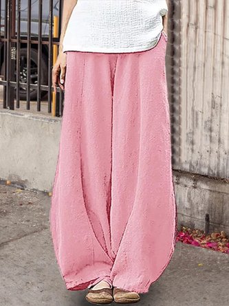 Casual Solid Pants Plus Size Loose Pants