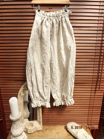 Women Beige Striped Simple Pants