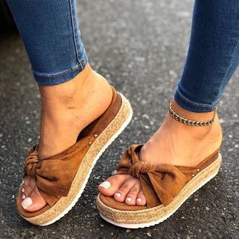 women casual leather comfy wedge sandals