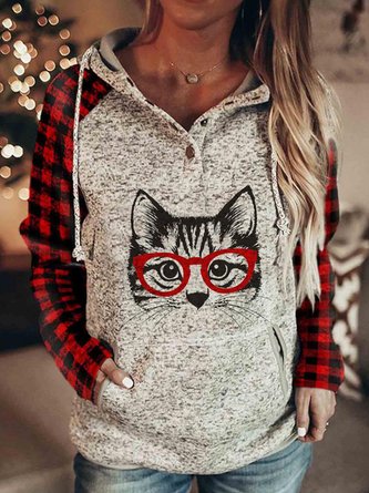 Animal Long Sleeve Casual Sweatshirts & Hoodies