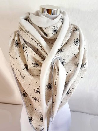 Plush warm retro elegant dandelion cotton scarf and shawl