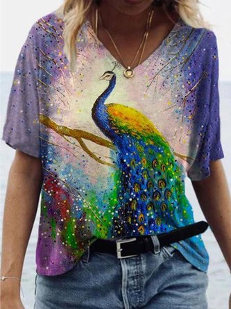 Peacock Painting Print T-shirt