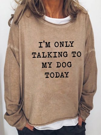 JFN Round Neck Letter Casual Sweatshirt
