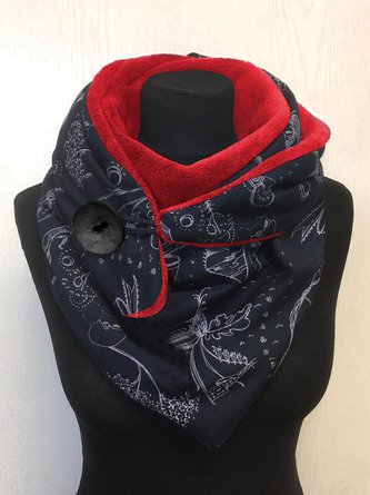 Floral casual contrast knit Scarf