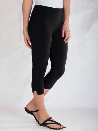 Sheath Cotton Plain Leggings