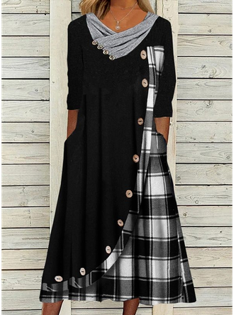 JFN Geometric Casual Midi Dress