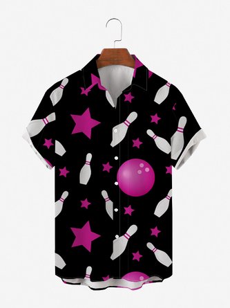 Casual Bowling Shirt Collar Shirts & Tops