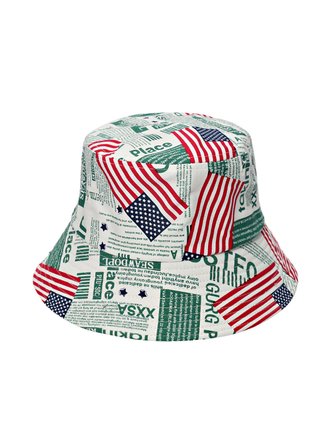 JFN Beach Vacation American Flag Bucket Hat Sun Protection Daily Commute