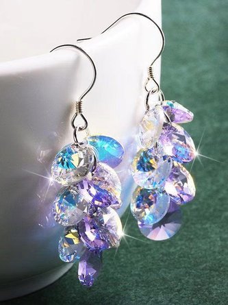 Shiny Layered Crystal Disc Earrings