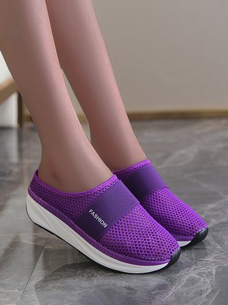 Breathable Mesh Toe Mid Heel Women's Shake Platform Sandal Sneakers