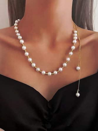 Stylish and Elegant Pearl Fringe Necklace