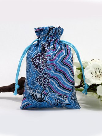 JFN Surf Flower Satin Beam Mouth Assortment Bag Storage Bag