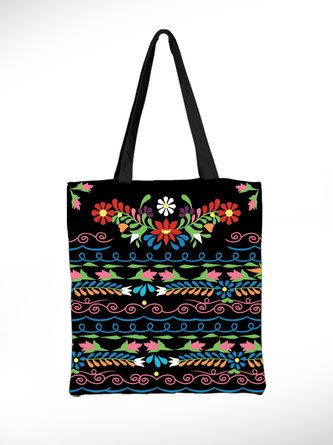 JFN Ethnic Floral Black Shoulder Bag Shopping Bag